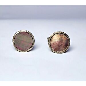 HICKOK 1950711 Patent Design MOP & Silver Tone Metal Cuff Links